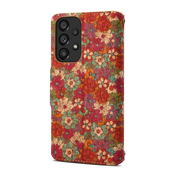 For Samsung Galaxy A23 5G Denior Flower Language Series Cork Fabric Oil Edge Leather Phone Case(Summer)