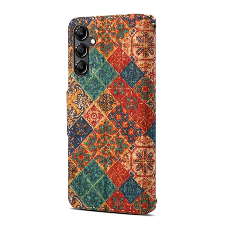 For Samsung Galaxy S23+ Denior Flower Language Series Cork Fabric Oil Edge Leather Phone Case(Winter)