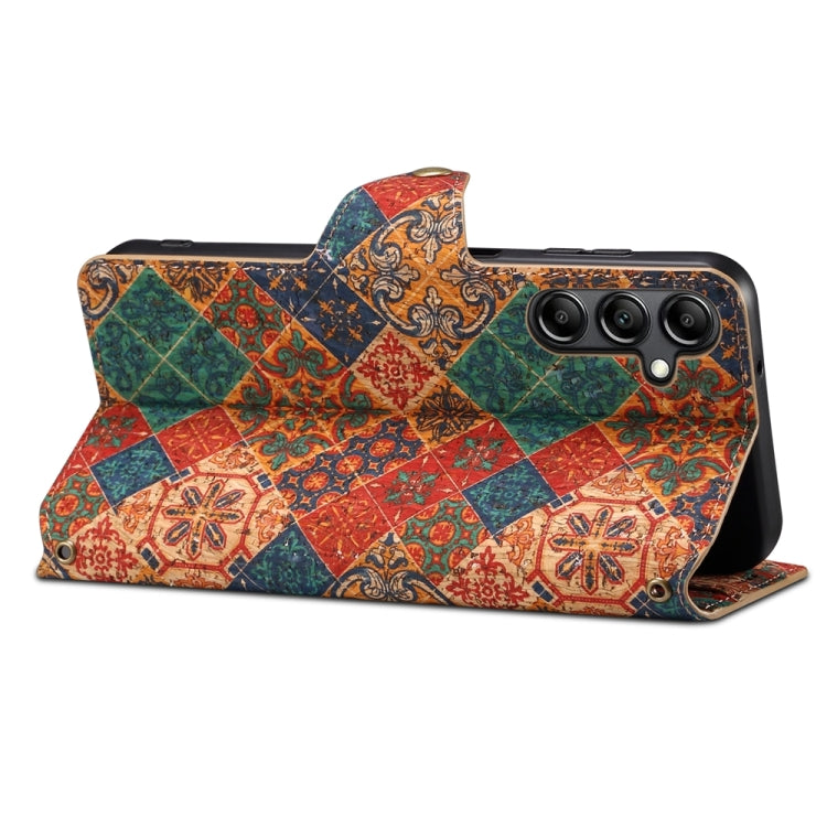 For Samsung Galaxy S23+ Denior Flower Language Series Cork Fabric Oil Edge Leather Phone Case(Winter)