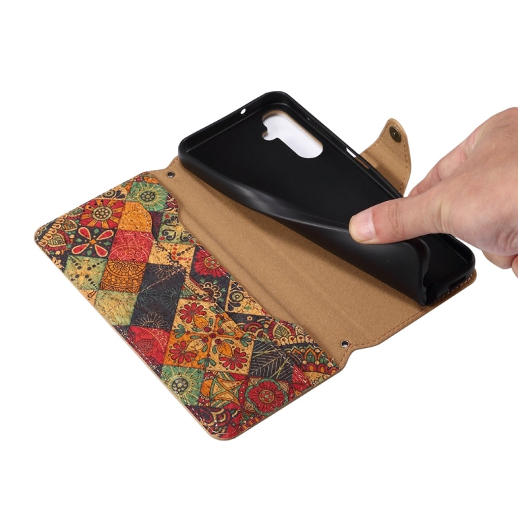 For Samsung Galaxy A13 5G Denior Flower Language Series Cork Fabric Oil Edge Leather Phone Case(Summer)
