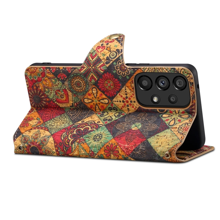 For Samsung Galaxy A32 Denior Flower Language Series Cork Fabric Oil Edge Leather Phone Case(Autumn)