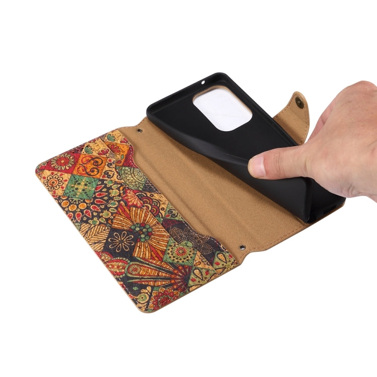 For Samsung Galaxy A52 Denior Flower Language Series Cork Fabric Oil Edge Leather Phone Case(Summer)