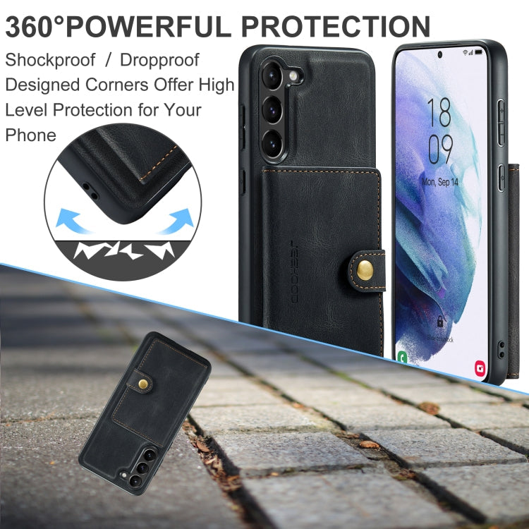 For Samsung Galaxy S24+ 5G JEEHOOD J01 Retro Magnetic Detachable Wallet Phone Case(Black)