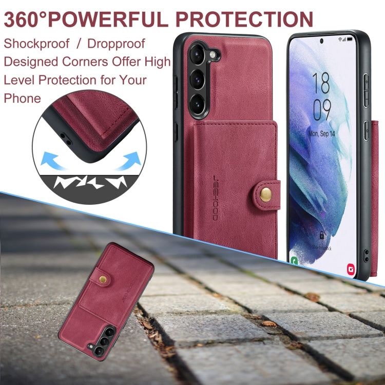 For Samsung Galaxy S24+ 5G JEEHOOD J01 Retro Magnetic Detachable Wallet Phone Case(Red)