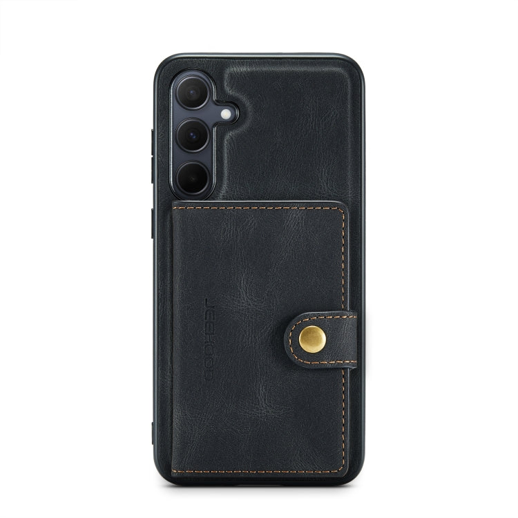 For Samsung Galaxy A35 5G JEEHOOD J01 Retro Magnetic Detachable Wallet Phone Case(Black)