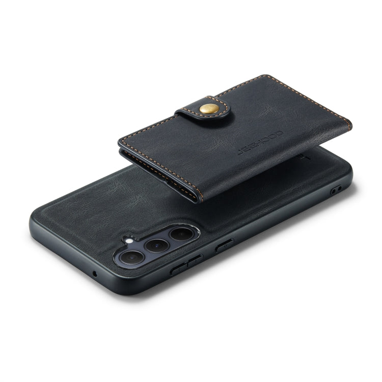 For Samsung Galaxy A35 5G JEEHOOD J01 Retro Magnetic Detachable Wallet Phone Case(Black)