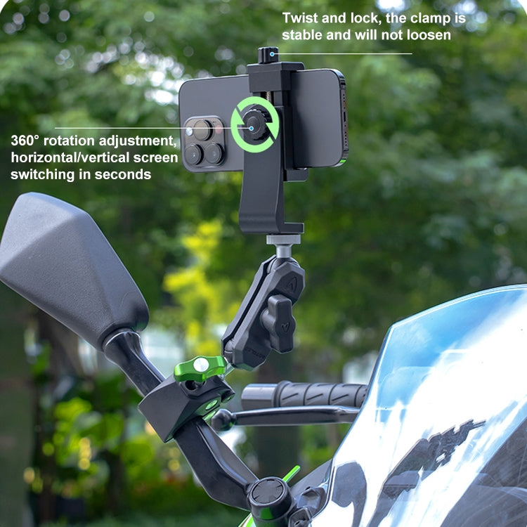 RUIGPRO Crab Clamp Action Camera Bracket 1/4 Ball Head with Phone Clamp