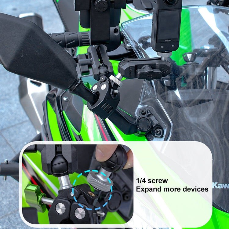 RUIGPRO Crab Clamp Action Camera Bracket 1/4 Ball Head with Phone Clamp