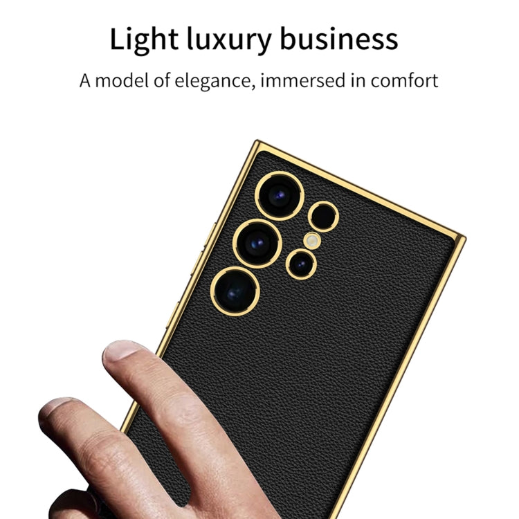 For Samsung Galaxy S24 Ultra 5G GKK Plating TPU + Leather Full Coverage Phone Case(Red)