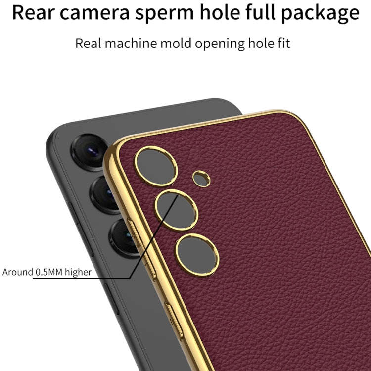 For Samsung Galaxy S24 5G GKK Plating TPU + Leather Full Coverage Phone Case(Green)
