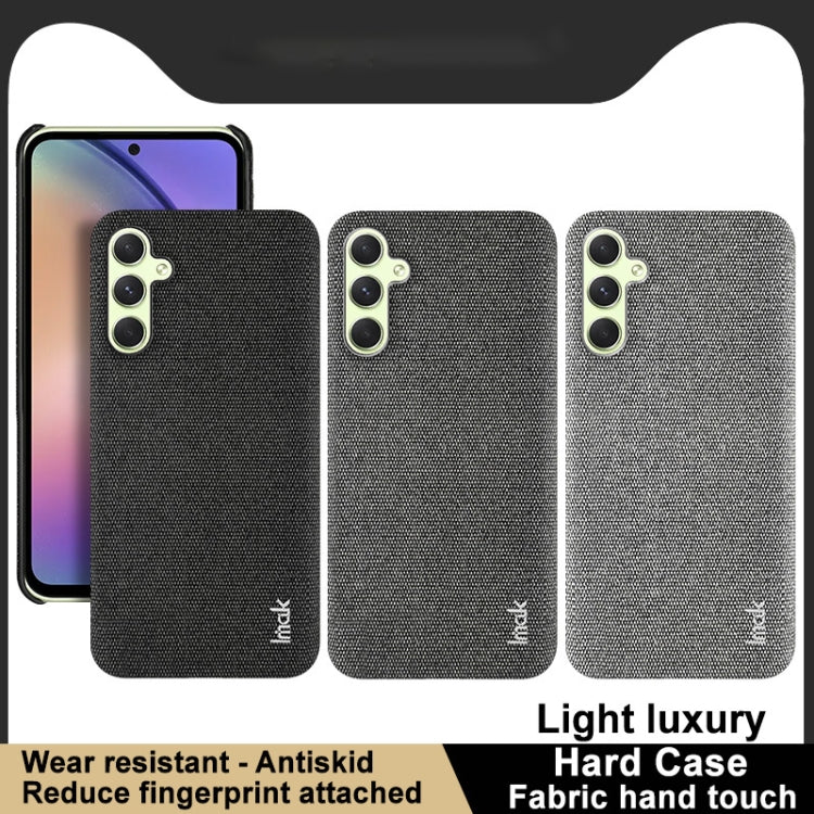 For Samsung Galaxy A34 5G imak Ruiyi Series Cloth Texture PU + PC Phone Case(Dark Grey)