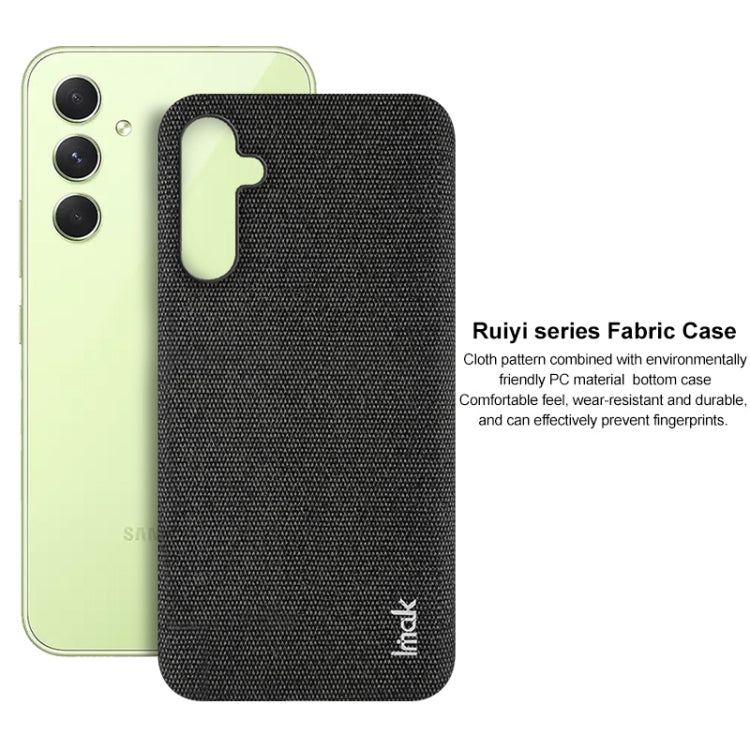 For Samsung Galaxy A34 5G imak Ruiyi Series Cloth Texture PU + PC Phone Case(Dark Grey)
