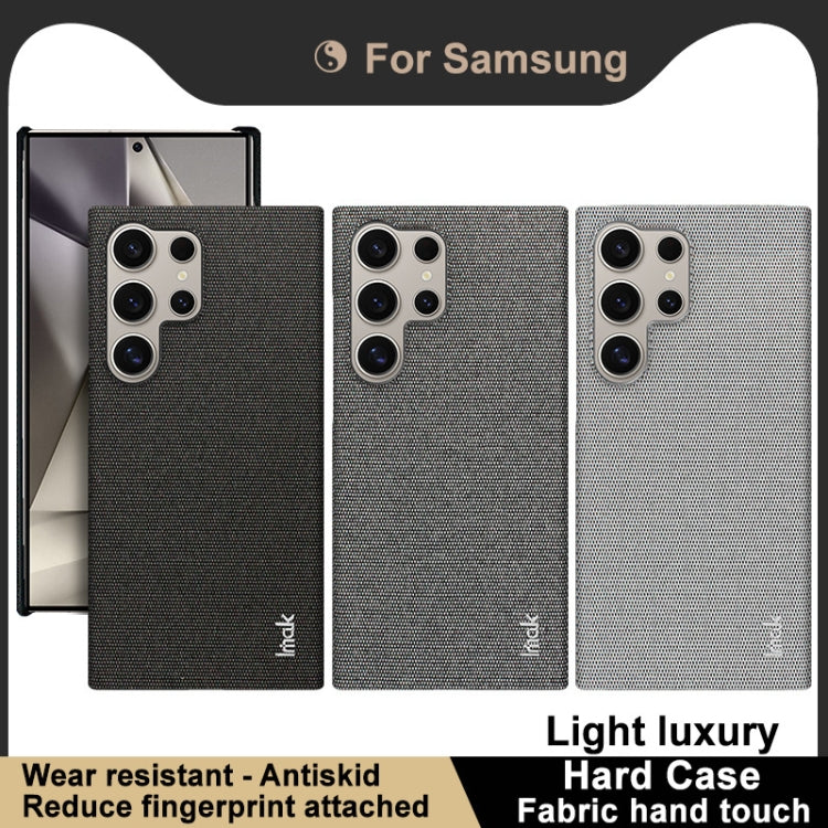 For Samsung Galaxy S24 Ultra 5G imak Ruiyi Series Cloth Texture PU + PC Phone Case(Light Grey)