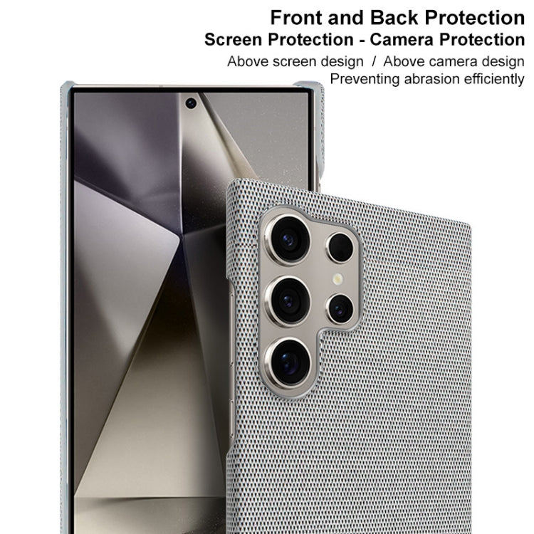 For Samsung Galaxy S24 Ultra 5G imak Ruiyi Series Cloth Texture PU + PC Phone Case(Light Grey)