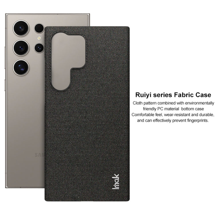 For Samsung Galaxy S24 Ultra 5G imak Ruiyi Series Cloth Texture PU + PC Phone Case(Light Grey)
