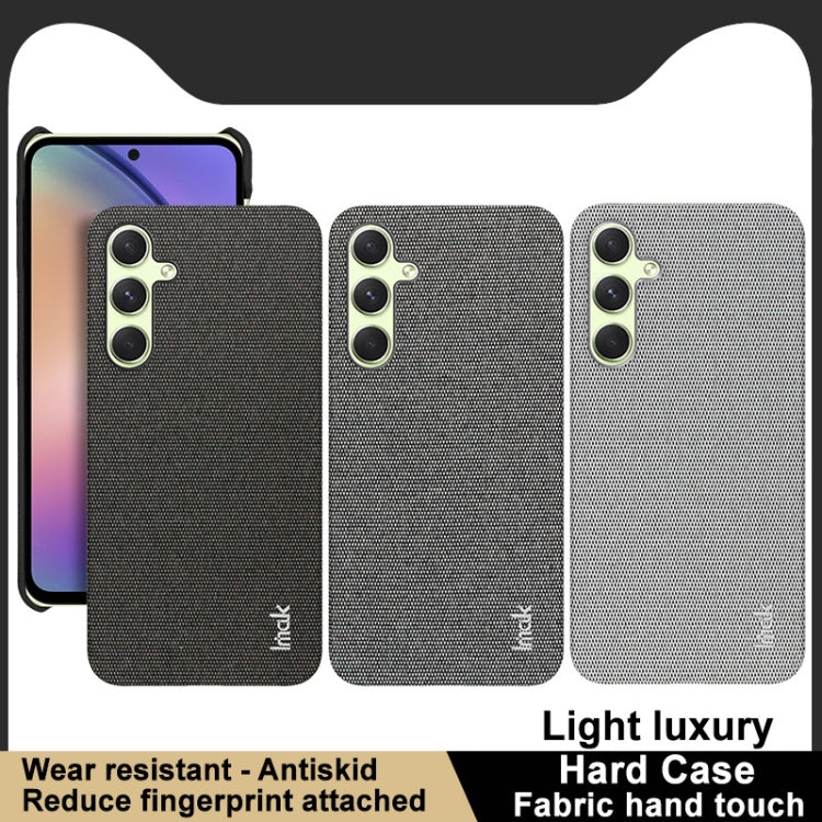 For Samsung Galaxy A55 5G imak Ruiyi Series Cloth Texture PU + PC Phone Case(Light Grey)