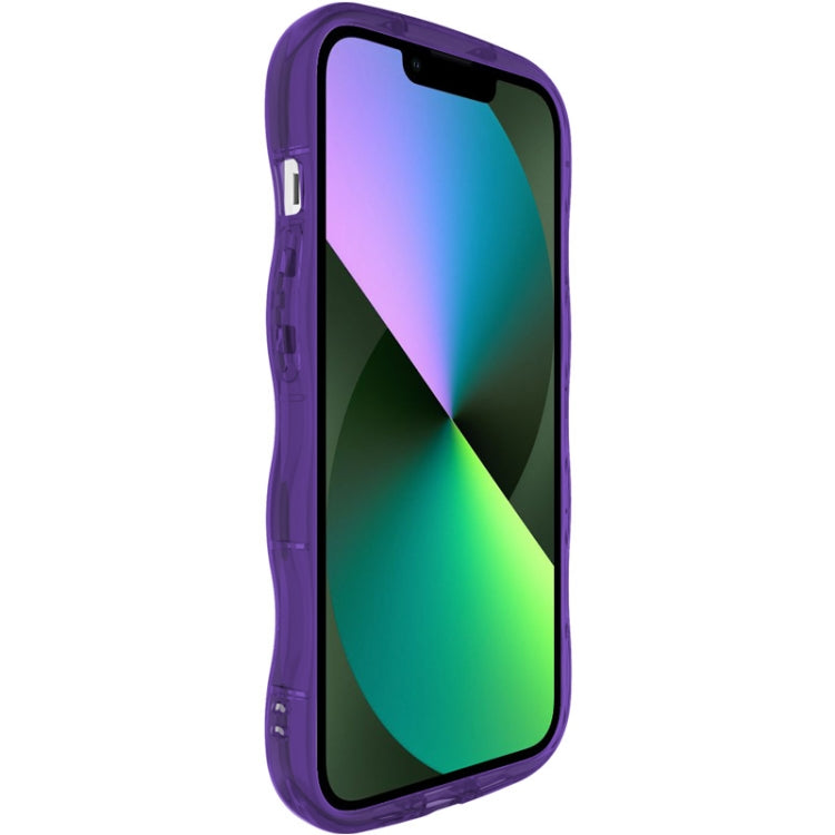 For iPhone 14 IMAK Wave Bubble Soft Shockproof Phone Case(Purple)