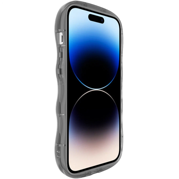 For iPhone 14 Pro Max IMAK Wave Bubble Soft Shockproof Phone Case(Transparent Black)