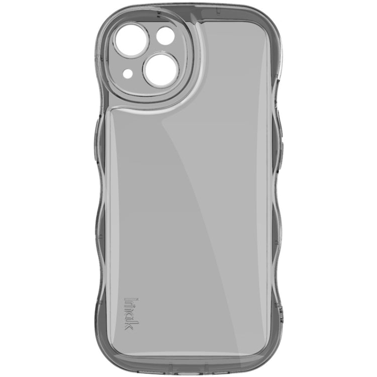 For iPhone 15 IMAK Wave Bubble Soft Shockproof Phone Case(Transparent Black)