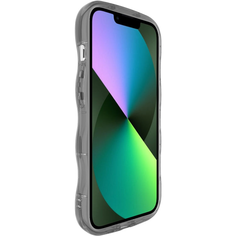 For iPhone 15 IMAK Wave Bubble Soft Shockproof Phone Case(Transparent Black)