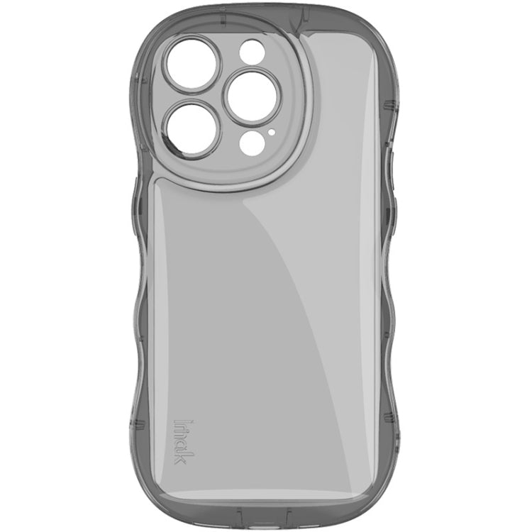 For iPhone 15 Pro Max IMAK Wave Bubble Soft Shockproof Phone Case(Transparent Black)