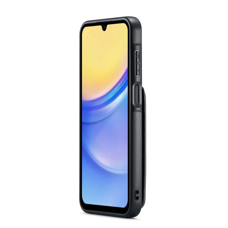 For Samsung Galaxy A13 5G Fierre Shann Crazy Horse Card Holder Back Cover PU Phone Case(Black)
