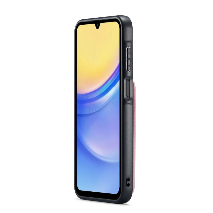 For Samsung Galaxy A14 5G Fierre Shann Crazy Horse Card Holder Back Cover PU Phone Case(Pink)