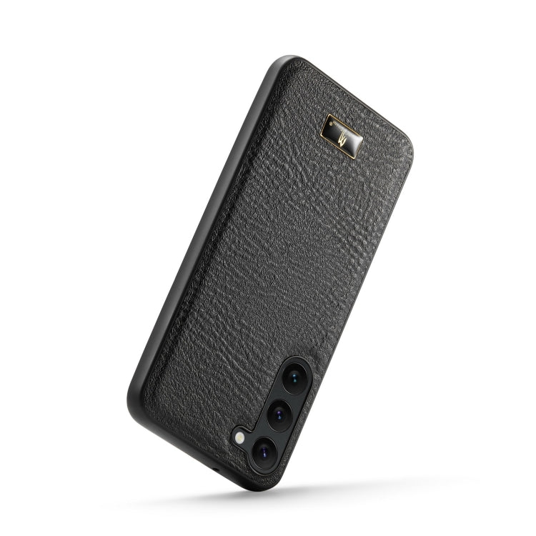 For Samsung Galaxy S24 5G Fierre Shann Leather Texture Phone Back Cover Case(Cowhide Black)