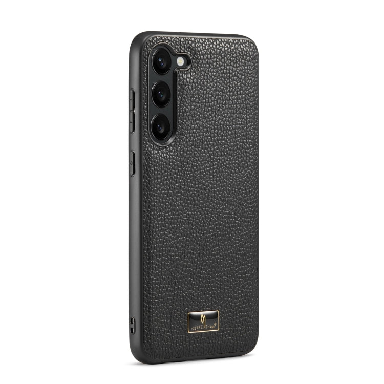 For Samsung Galaxy S24 5G Fierre Shann Leather Texture Phone Back Cover Case(Lychee Black)