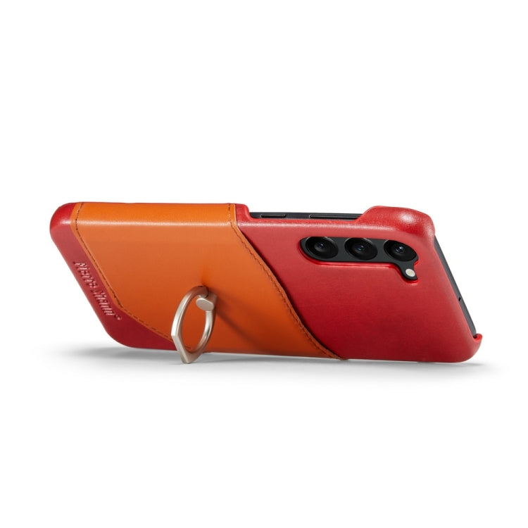 For Samsung Galaxy S24+ 5G Fierre Shann Oil Wax Texture Genuine Leather Back Phone Case(Red)