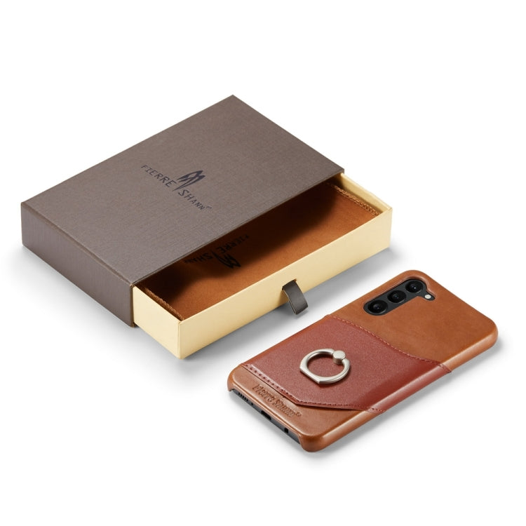 For Samsung Galaxy S24+ 5G Fierre Shann Oil Wax Texture Genuine Leather Back Phone Case(Red)