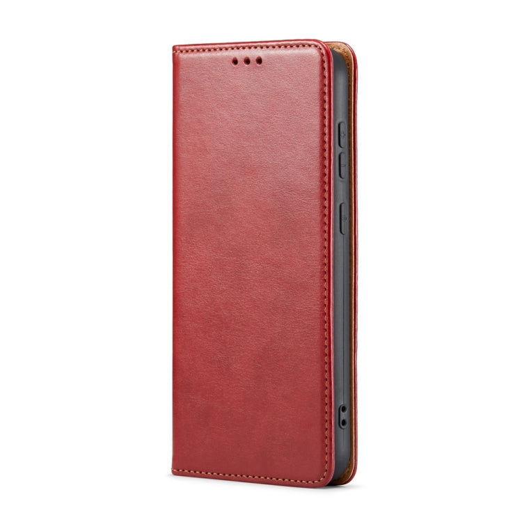 For Samsung Galaxy S24+ 5G Fierre Shann PU Genuine Leather Texture Phone Case(Red)
