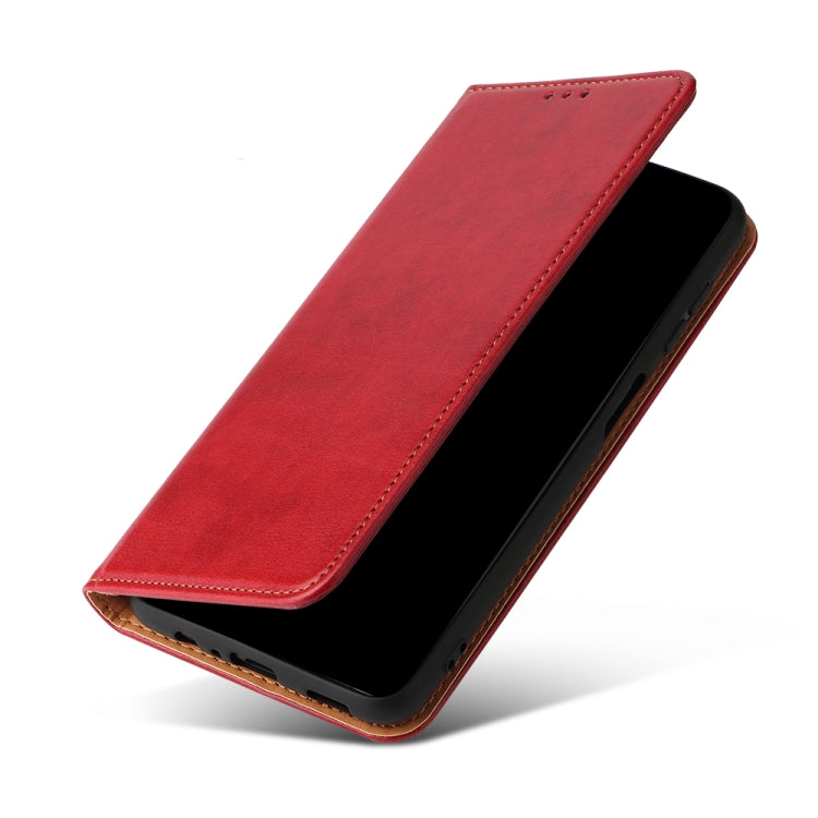 For Samsung Galaxy A35 5G Fierre Shann PU Genuine Leather Texture Phone Case(Red)