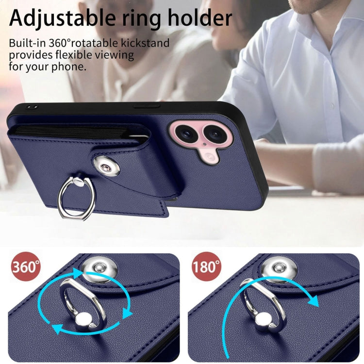 Organ Card Bag Ring Holder Phone Case, For iPhone 16, For iPhone 15 Pro Max, For iPhone 15 Pro, For iPhone 15 Plus