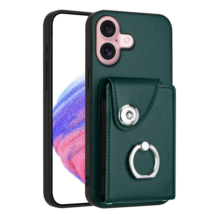 Organ Card Bag Ring Holder Phone Case, For iPhone 16, For iPhone 15 Pro Max, For iPhone 15 Pro, For iPhone 15 Plus