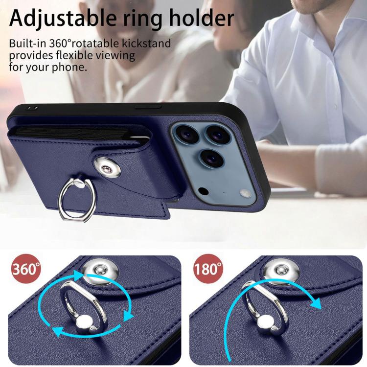 Organ Card Bag Ring Holder Phone Case, For iPhone 17e / 16e, For iPhone 17 Pro Max, For iPhone 17 Pro, For iPhone 17