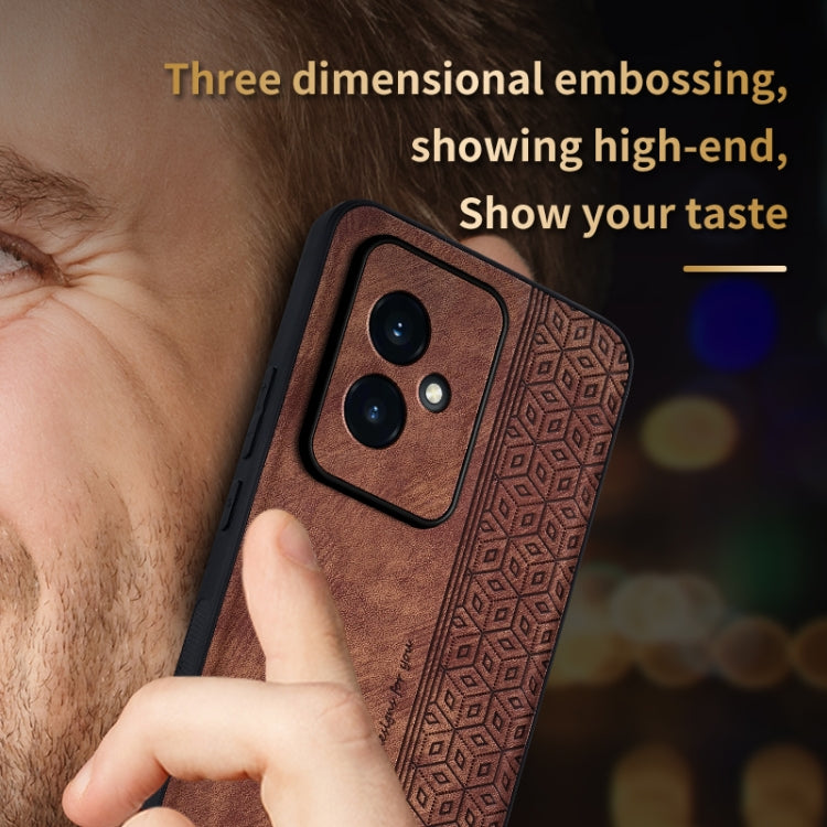 For Honor 100 AZNS 3D Embossed Skin Feel Phone Case(Black)