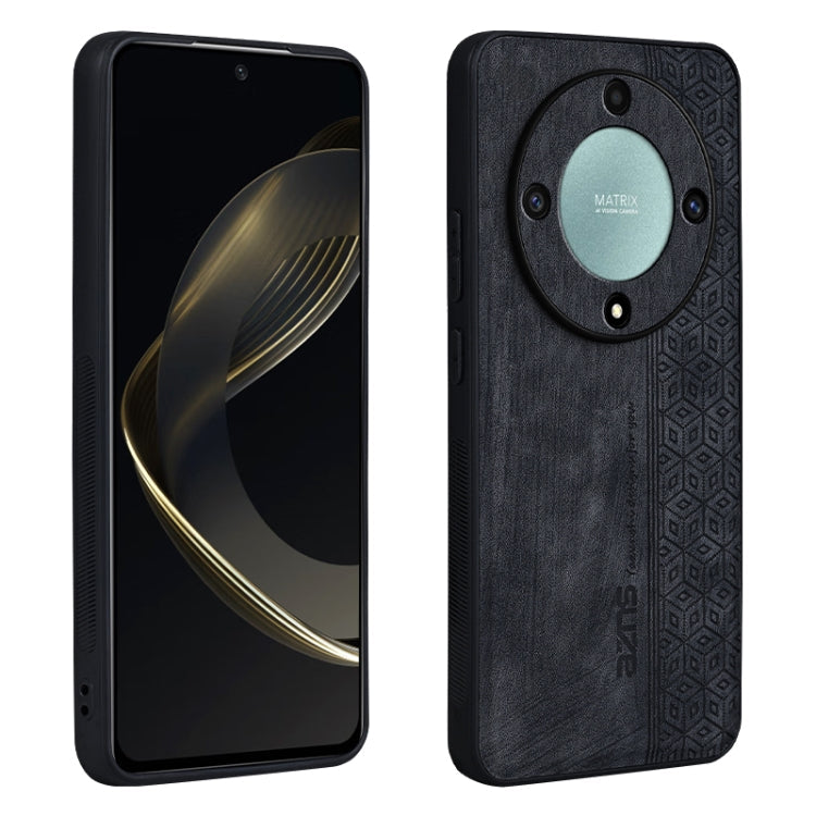For Honor X9a AZNS 3D Embossed Skin Feel Phone Case(Black)