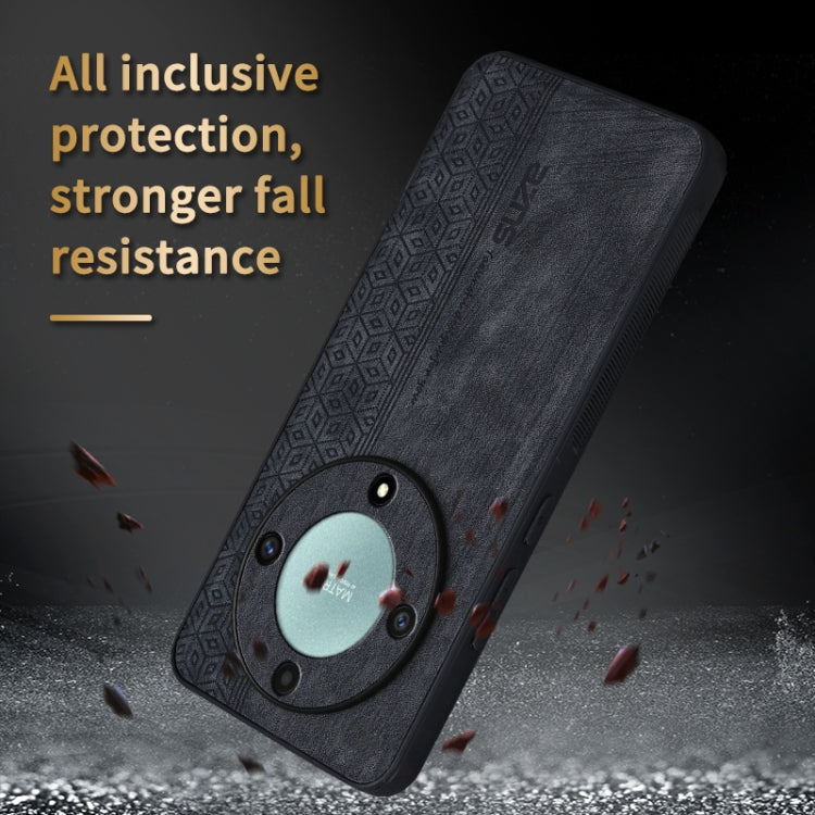For Honor X9a AZNS 3D Embossed Skin Feel Phone Case(Black)