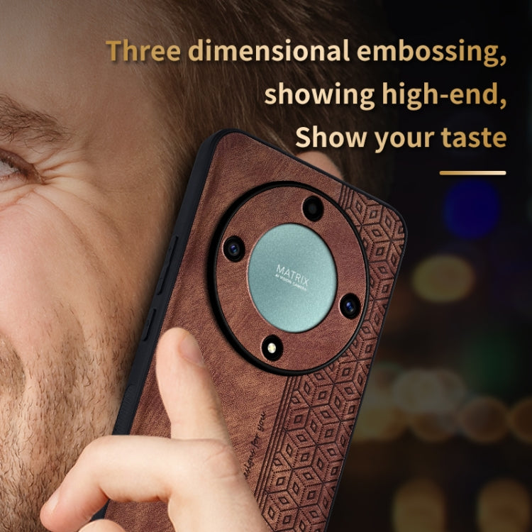 For Honor X9a AZNS 3D Embossed Skin Feel Phone Case(Dark Green)