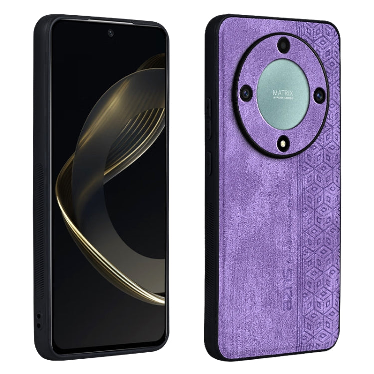For Honor X9a AZNS 3D Embossed Skin Feel Phone Case(Purple)