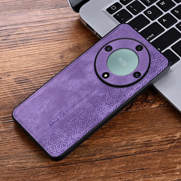 For Honor X9a AZNS 3D Embossed Skin Feel Phone Case(Purple)