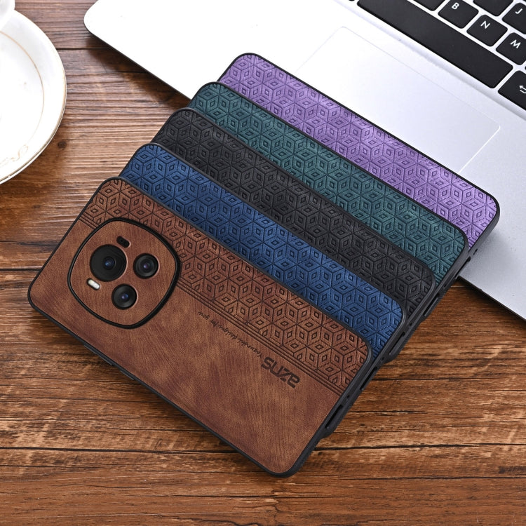 For Honor Magic6 AZNS 3D Embossed Skin Feel Phone Case(Purple)