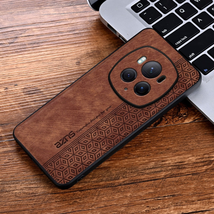 For Honor Magic6 Pro AZNS 3D Embossed Skin Feel Phone Case(Brown)