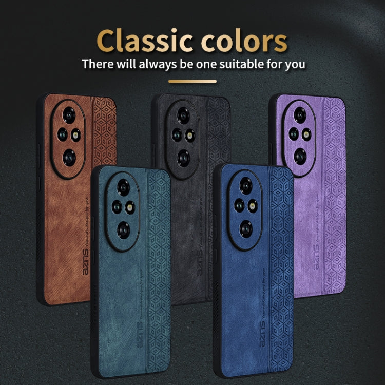 For Honor 200 AZNS 3D Embossed Skin Feel Phone Case(Brown)