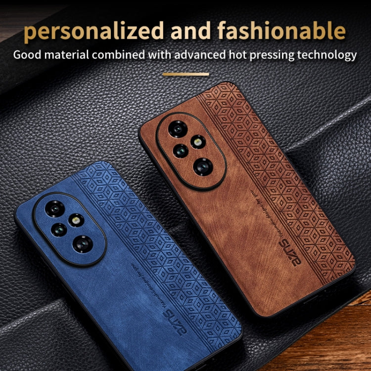 For Honor 200 Pro AZNS 3D Embossed Skin Feel Phone Case(Black)