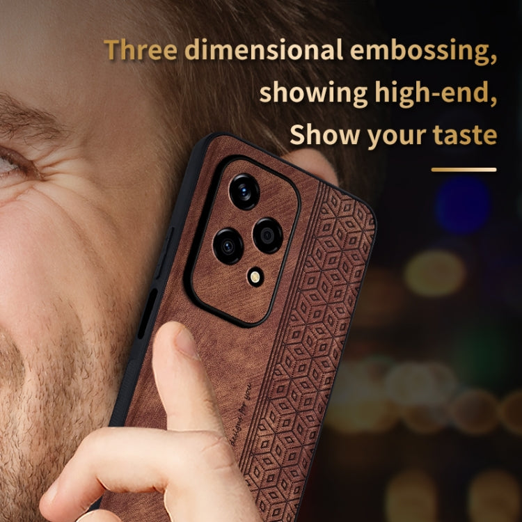 For Honor 200 Lite Global AZNS 3D Embossed Skin Feel Phone Case(Black)