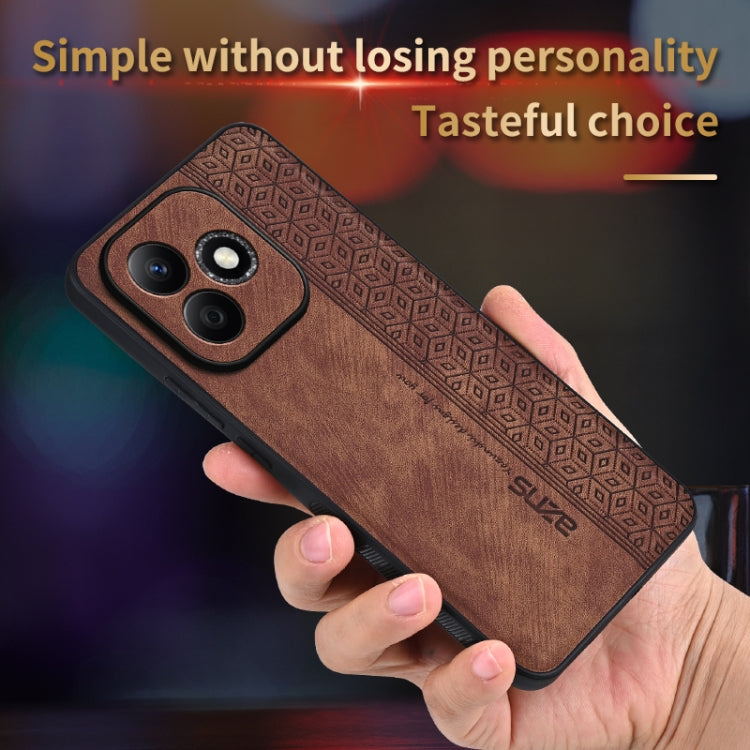 For Honor X60i AZNS 3D Embossed Skin Feel Phone Case(Black)