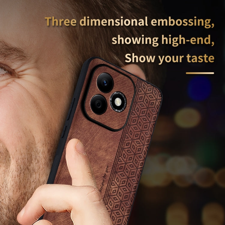 For Honor X60i AZNS 3D Embossed Skin Feel Phone Case(Sapphire Blue)