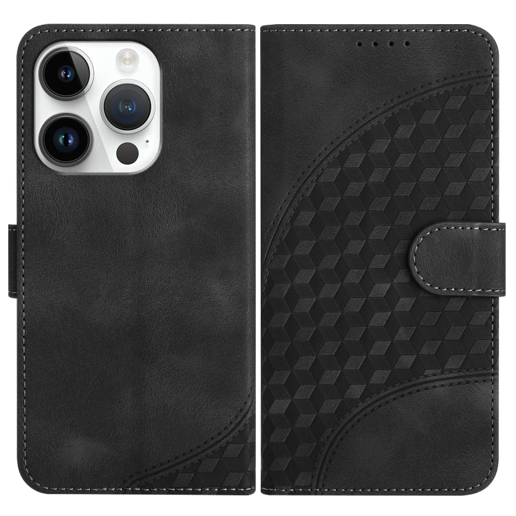YX0060 Elephant Head Embossed Phone Leather Case with Lanyard, For iPhone 15 Pro Max, For iPhone 15 Pro, For iPhone 15 Plus